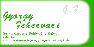 gyorgy fehervari business card