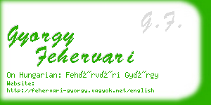 gyorgy fehervari business card